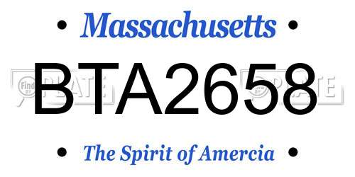 BTA2658 Massachusetts License Plate