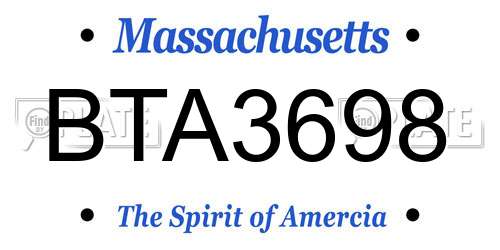 BTA3698 Massachusetts License Plate