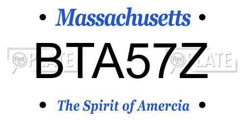 BTA57Z Massachusetts License Plate
