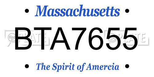 BTA7655 Massachusetts License Plate