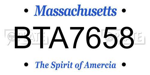 BTA7658 Massachusetts License Plate