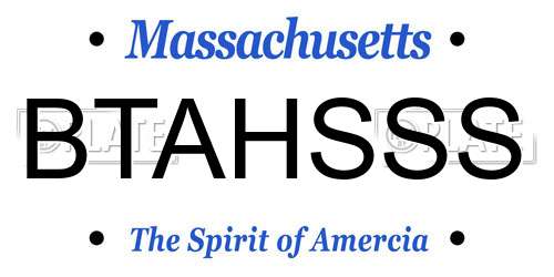 BTAHSSS Massachusetts License Plate