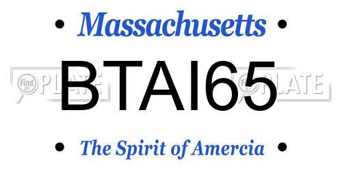 BTAI65 Massachusetts License Plate