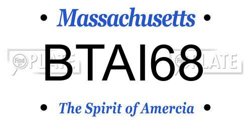 BTAI68 Massachusetts License Plate