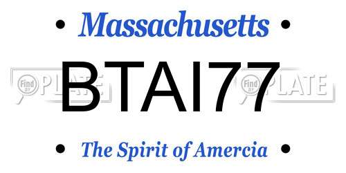 BTAI77 Massachusetts License Plate