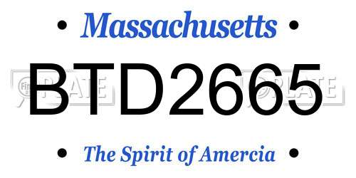 BTD2665 Massachusetts License Plate
