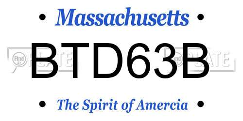 BTD63B Massachusetts License Plate