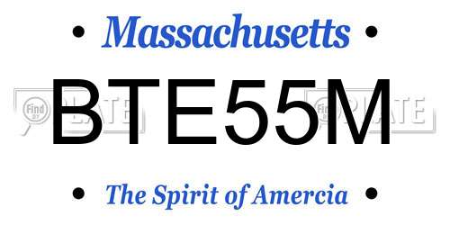 BTE55M Massachusetts License Plate