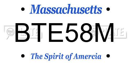 BTE58M Massachusetts License Plate