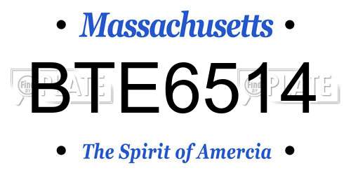 BTE6514 Massachusetts License Plate