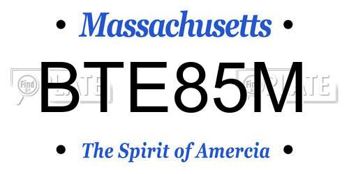 BTE85M Massachusetts License Plate