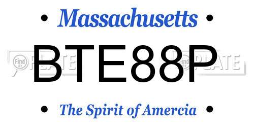 BTE88P Massachusetts License Plate