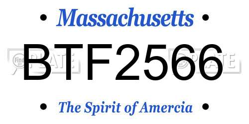 BTF2566 Massachusetts License Plate