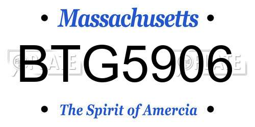 BTG5906 Massachusetts License Plate