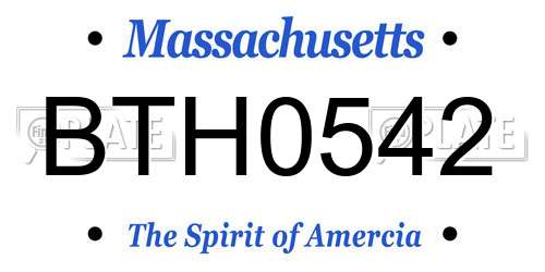 BTH0542 Massachusetts License Plate