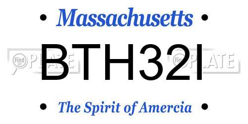 BTH32I Massachusetts License Plate