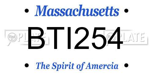 BTI254 Massachusetts License Plate