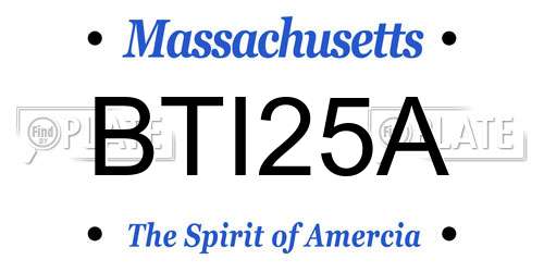 BTI25A Massachusetts License Plate