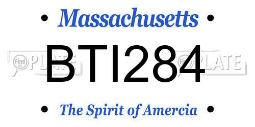 BTI284 Massachusetts License Plate