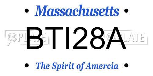 BTI28A Massachusetts License Plate