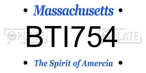 BTI754 Massachusetts License Plate