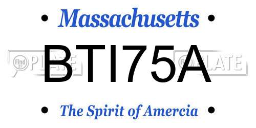 BTI75A Massachusetts License Plate