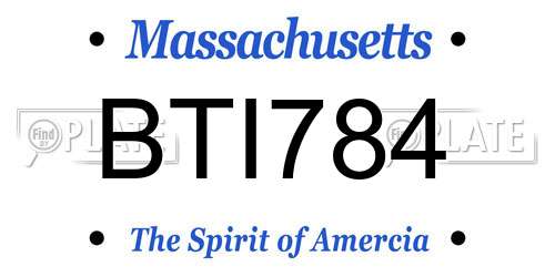 BTI784 Massachusetts License Plate