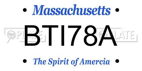 BTI78A Massachusetts License Plate