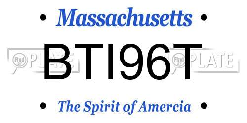 BTI96T Massachusetts License Plate