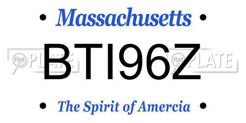 BTI96Z Massachusetts License Plate