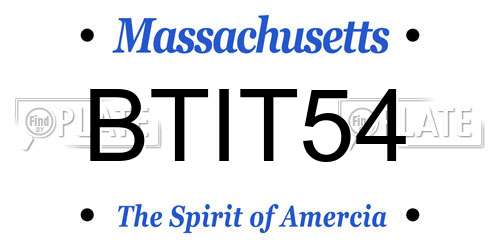 BTIT54 Massachusetts License Plate