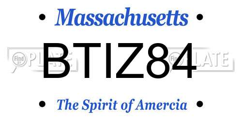 BTIZ84 Massachusetts License Plate