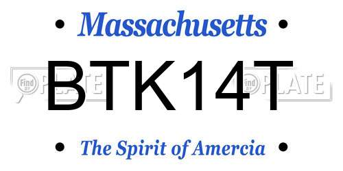 BTK14T Massachusetts License Plate