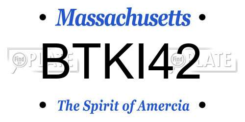BTKI42 Massachusetts License Plate