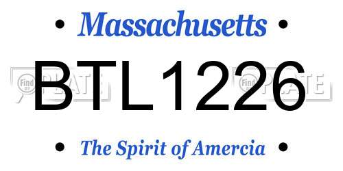 BTL1226 Massachusetts License Plate