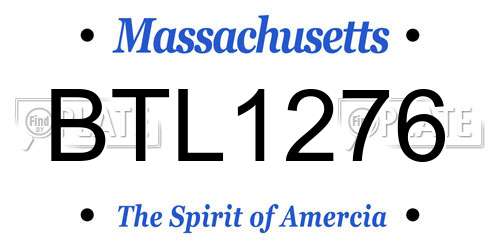 BTL1276 Massachusetts License Plate