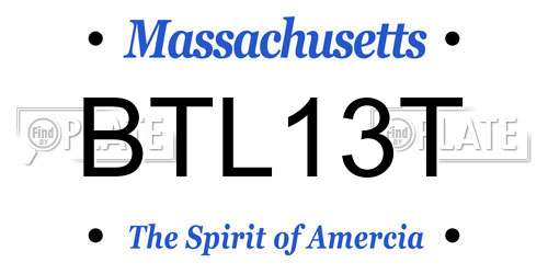 BTL13T Massachusetts License Plate