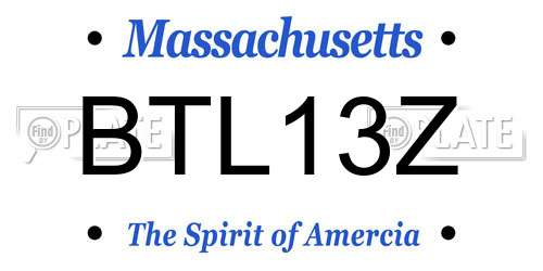 BTL13Z Massachusetts License Plate