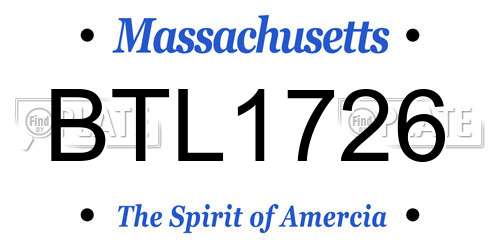 BTL1726 Massachusetts License Plate