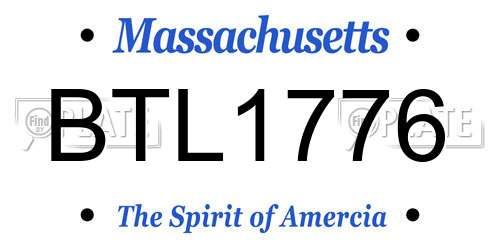 BTL1776 Massachusetts License Plate