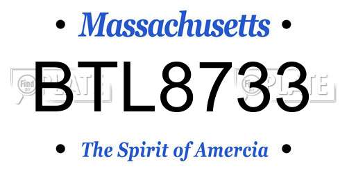 BTL8733 Massachusetts License Plate