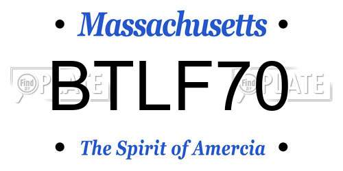 BTLF70 Massachusetts License Plate