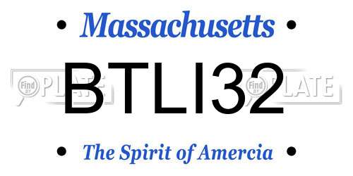 BTLI32 Massachusetts License Plate