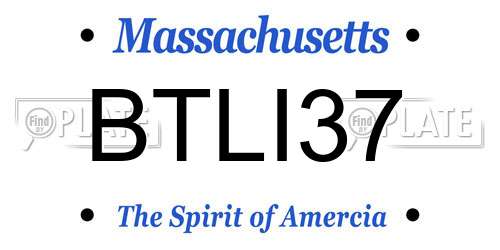 BTLI37 Massachusetts License Plate