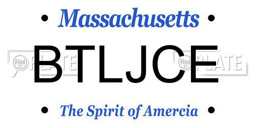 BTLJCE Massachusetts License Plate