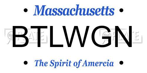 BTLWGN Massachusetts License Plate