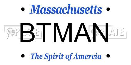 BTMAN Massachusetts License Plate