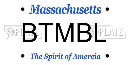 BTMBL Massachusetts License Plate