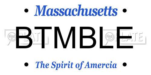 BTMBLE Massachusetts License Plate