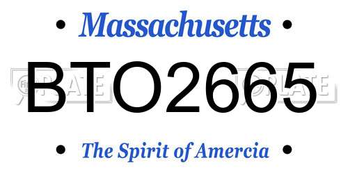 BTO2665 Massachusetts License Plate